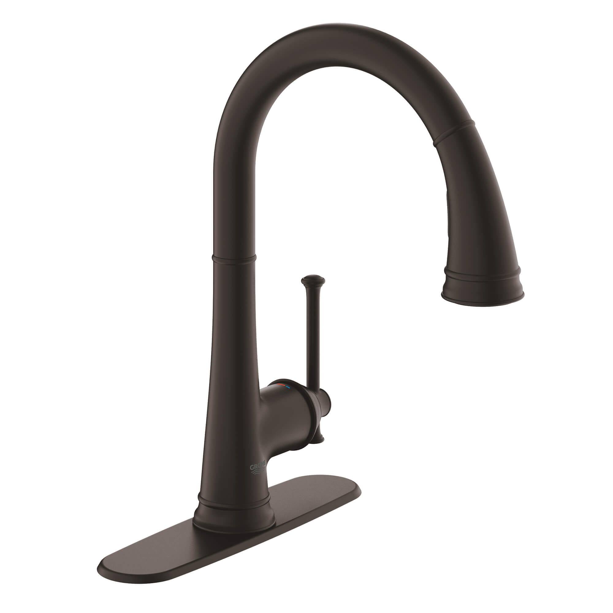 Single Handle Pull Down Kitchen Faucet Dual Spray 175 GPM GROHE ANTIQUE BRONZE